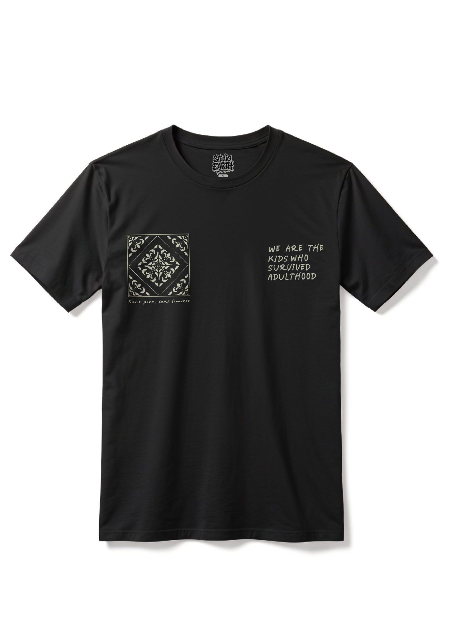 Geometric Graphic T-Shirt – Minimal Chest Print Streetwear for Men