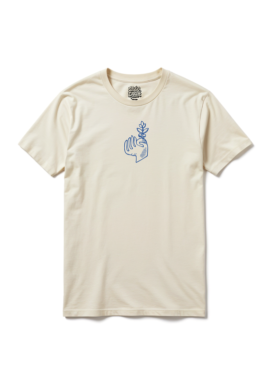 Botanical Hand Line Art T-Shirt – Minimal Nature Graphic Tee for Men