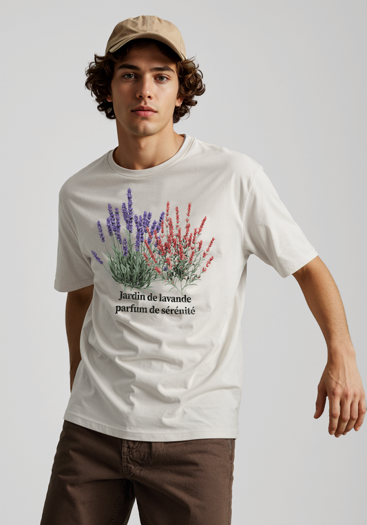 Botanical Graphic T-Shirt – French Floral Tee for Men