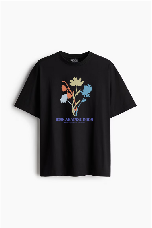 Rise Against Odds T-Shirt – Motivational Wildflower Graphic