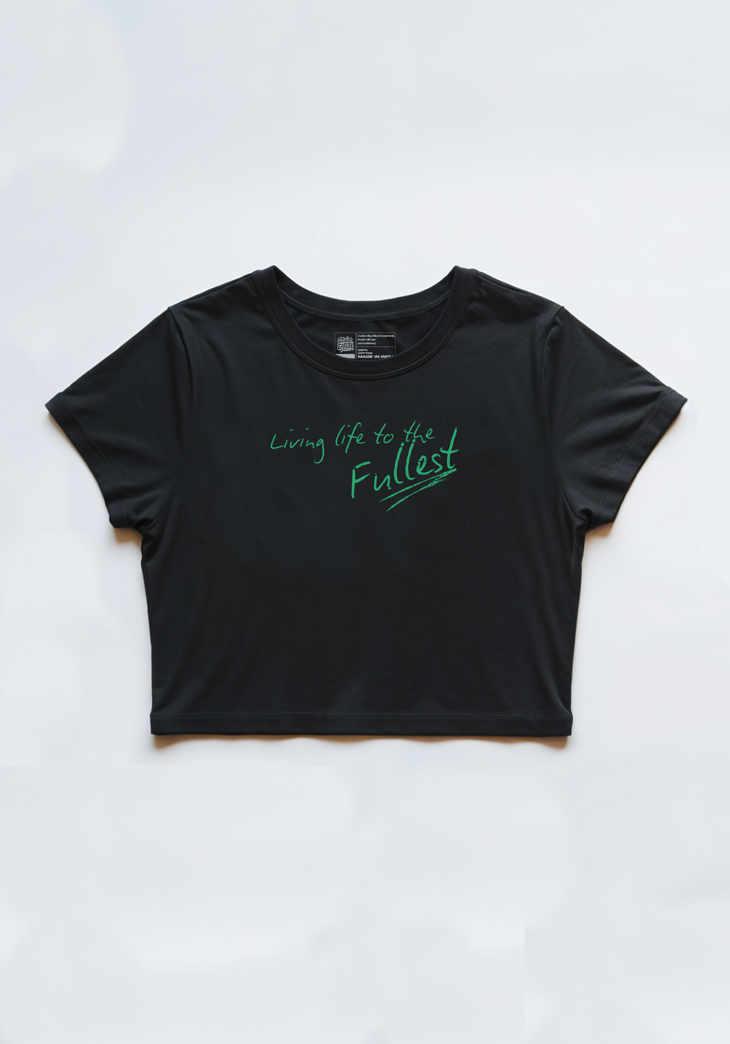 Live Life to the Fullest Crop Top – Bold Script Graphic Tee